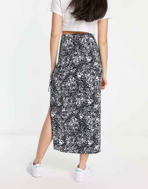 Asos black and white hotsell midi skirt