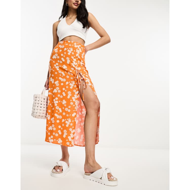 Orange skirt top bow