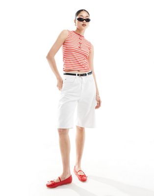 ASOS DESIGN bow front tank in red stripe