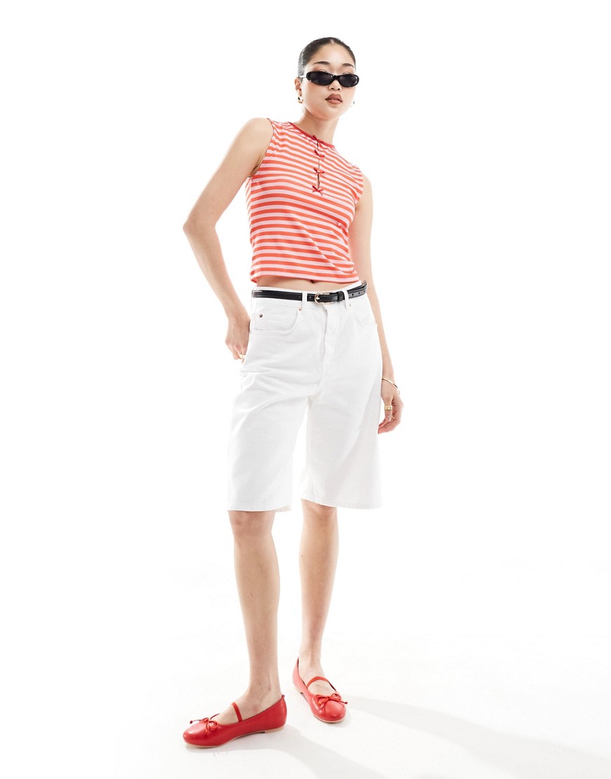 bow front tank in red stripe-Multi
