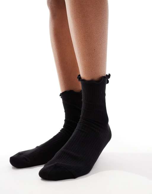 ASOS DESIGN bow metal back frill socks, 2 of 4