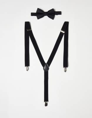 ASOS DESIGN ASOS DESIGN bow tie and braces set in black