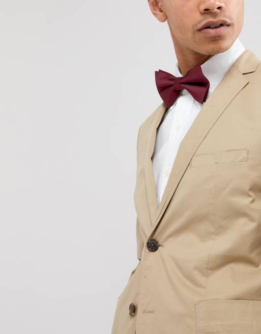 Tuxedo with burgundy bow on sale tie