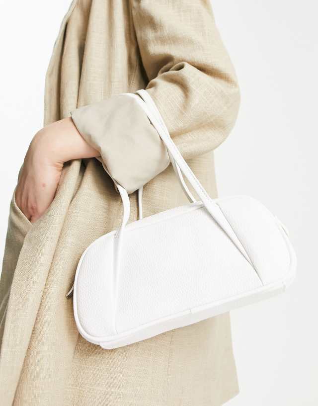 ASOS DESIGN bowler shoulder bag in white