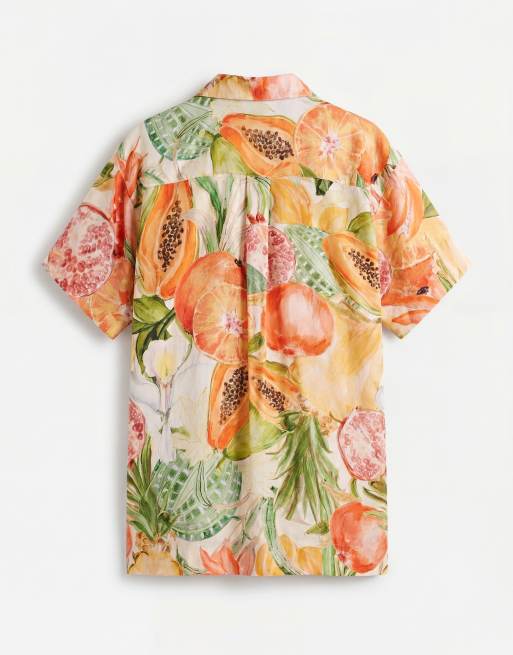 ASOS DESIGN bowling shirt dress in tropical fruit print, 6 of 7