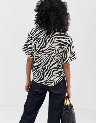 asos zebra print top