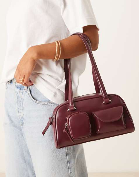 ASOS DESIGN - Bowlingtas met meerdere zakken in bordeauxrood - view 1