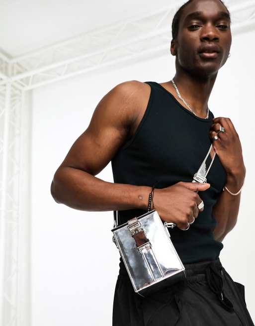 HELIOT EMIL: Black Phone Sling Bag