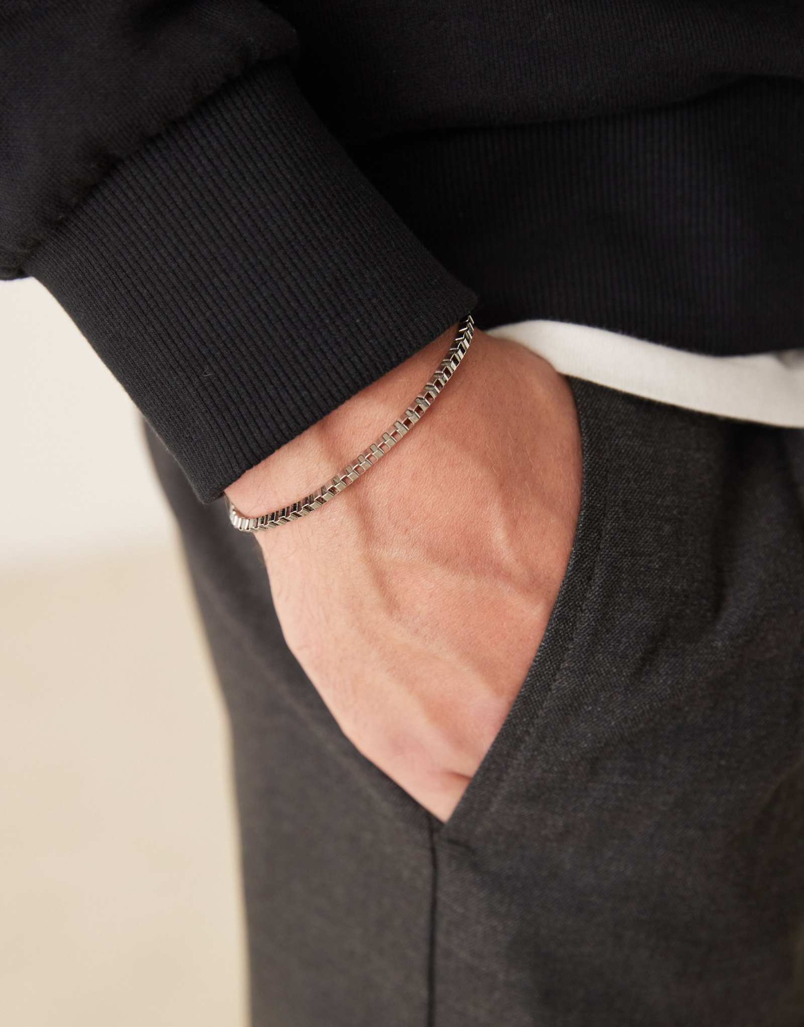 Браслет-цепочка ASOS DESIGN box link из серебра