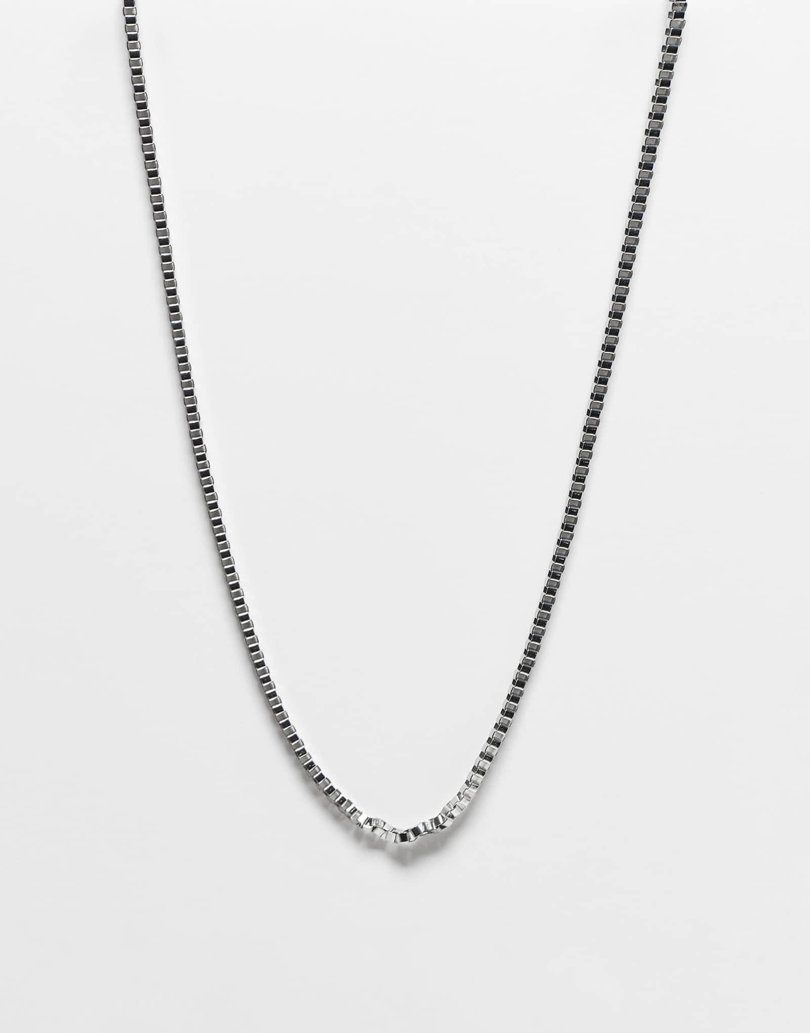 Колье-цепочка ASOS DESIGN box link из серебра