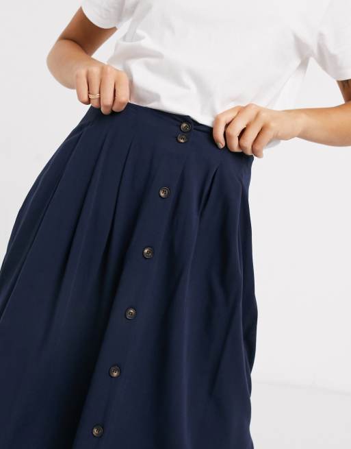 Asos design midi skirt with best sale button front