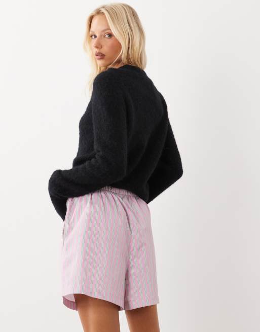 ASOS DESIGN boxer corto a righe rosa, 5 di 5