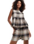 [ASOS DESIGN] ASOS DESIGN boxer shorts in brown check (part of a set)-Multi XS Check
