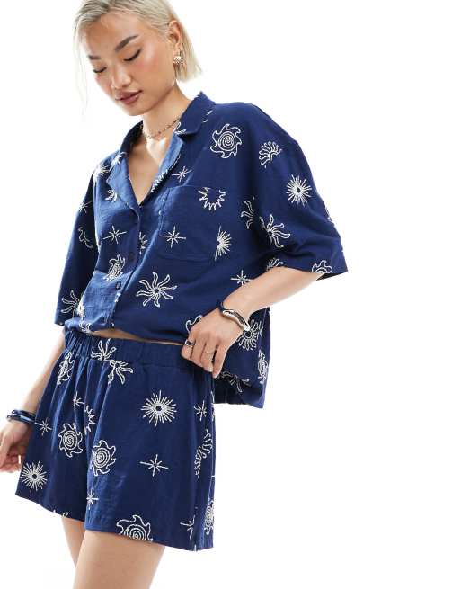ASOS DESIGN boxer shorts with solstice embroidery in navy - part of a set, 3 of 5