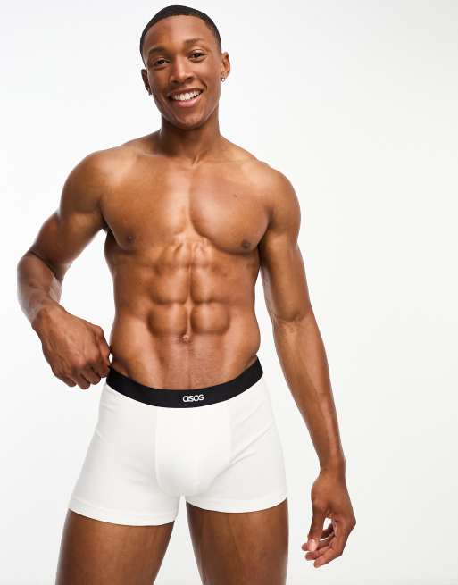 ASOS DESIGN - Boxershort in wit met wit merklogo