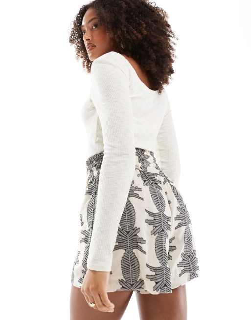 ASOS DESIGN - Boxershort met elastische taille en zwart-witte ananasprint, 3 van 5