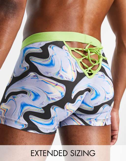 ASOS DESIGN - Boxershort met veters en groene print