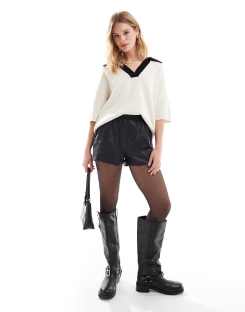 ASOS DESIGN - Boxershort van imitatieleer in zwart - view 1