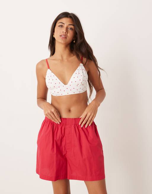ASOS DESIGN - Boxershort van katoenen popeline in rood, 2 van 4