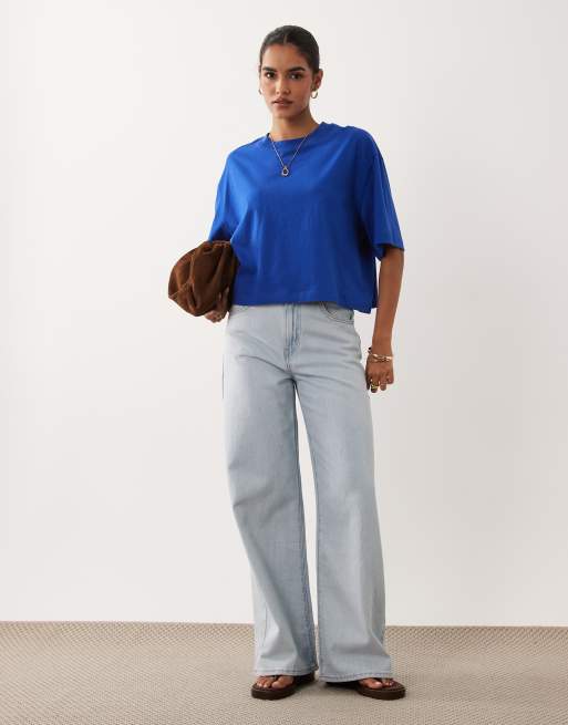 ASOS DESIGN boxig kort t-shirt i kungligt blått, 2 av 4