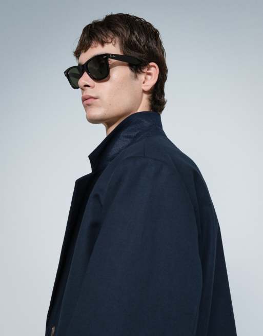 ASOS DESIGN boxig kostymkavaj i marinblå twill, 6 av 6