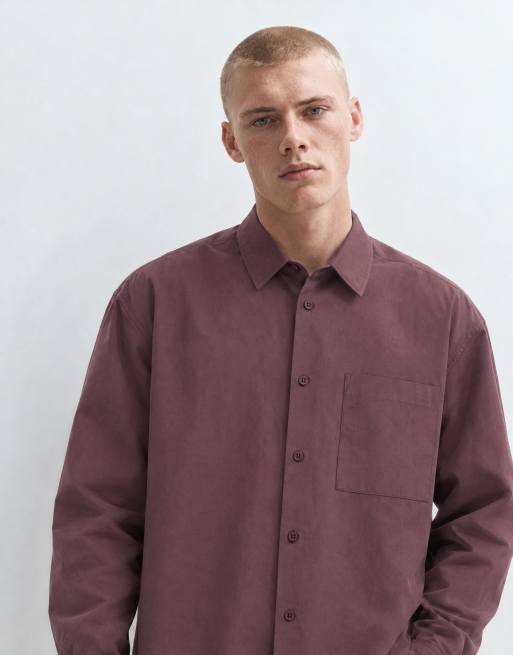 ASOS DESIGN boxig oversize-poplinskjorta i mauve, 7 av 10