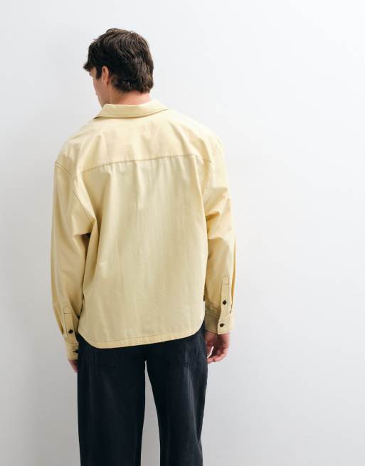 ASOS DESIGN boxig oversize-skjorta med bröstmärke i gult, 5 av 5