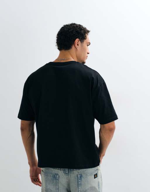 ASOS DESIGN boxig oversize-t-shirt med CEU street-tryck i svart, 4 av 5