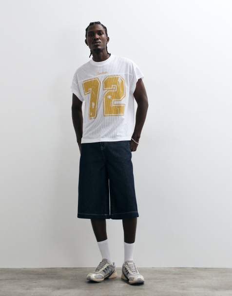ASOS DESIGN boxig oversize t-shirt med korta ärmar och 72-grafik i vit airtex-tyg - view 1