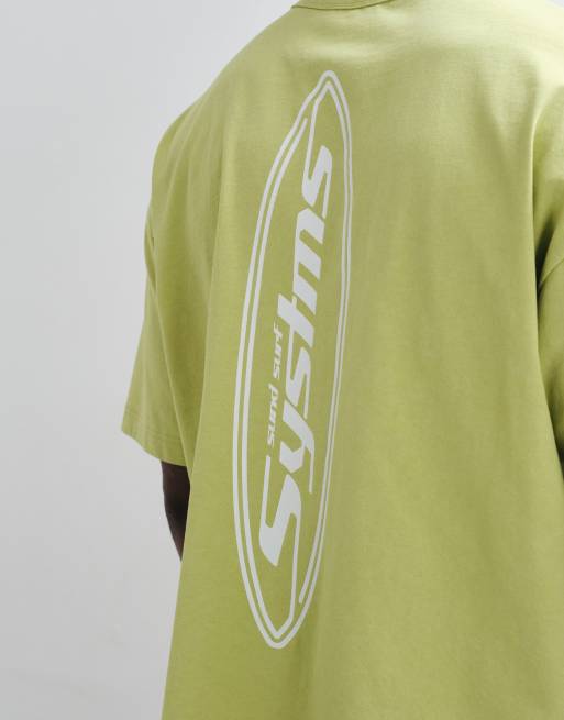 ASOS DESIGN boxig oversize-t-shirt med ryggtryck i grönt, 5 av 5