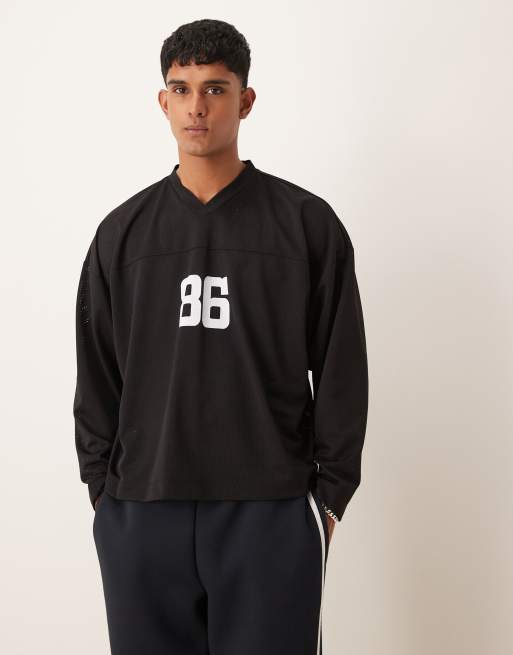 ASOS DESIGN – Boxig t-shirt i sportig mesh och oversize med nummertryck baktill, 2 av 4