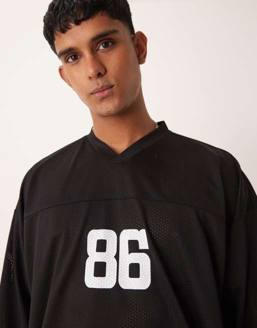 ASOS DESIGN – Boxig t-shirt i sportig mesh och oversize med nummertryck baktill, 4 av 4