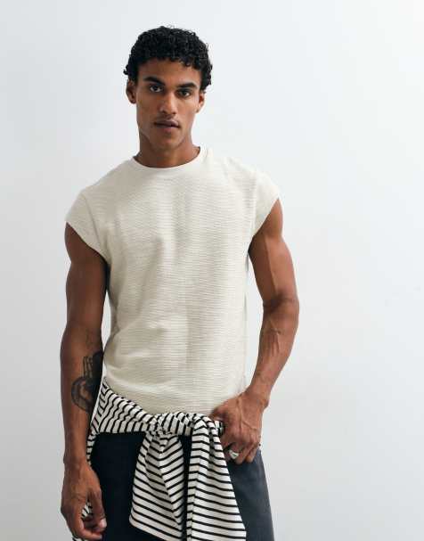 ASOS DESIGN boxig t-shirt med regular fit och capärm i stenstruktur - view 1