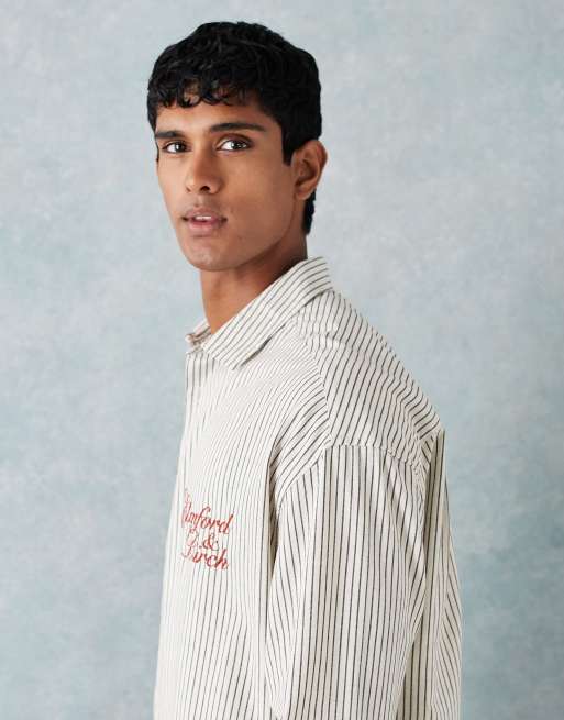 最終値下げ　Hudson stripe tie shirts ivory M 最終値下げ Hudson stripe tie shirts ivory M - メルカリ