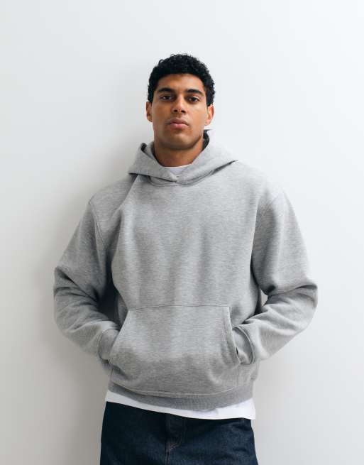 ASOS DESIGN boxy afslappet hættetrøje i gråmeleret, 3 af 5
