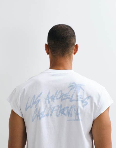 ASOS DESIGN boxy afslappet T-shirt med Los Angeles-grafik i hvid - view 1