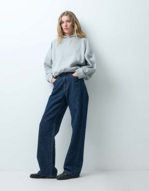 ASOS DESIGN boxy brushback hoodie in grey marl , 2 of 4