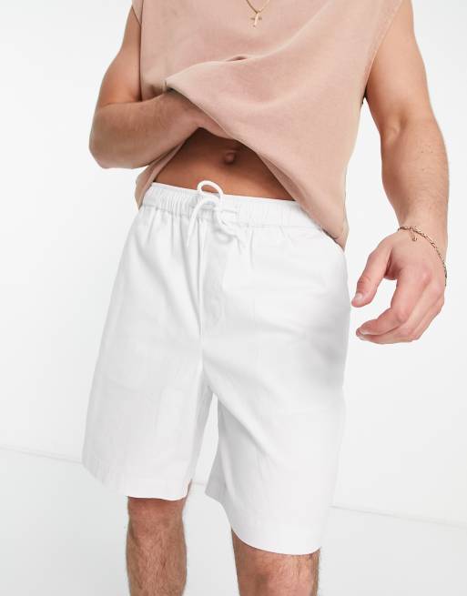 ASOS DESIGN boxy chino shorts in white