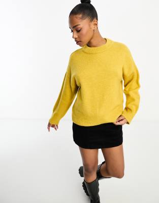 ASOS DESIGN boxy crew neck jumper in marigold | ASOS