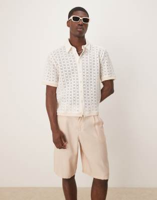ASOS DESIGN BOXY CROCHET SHIRT