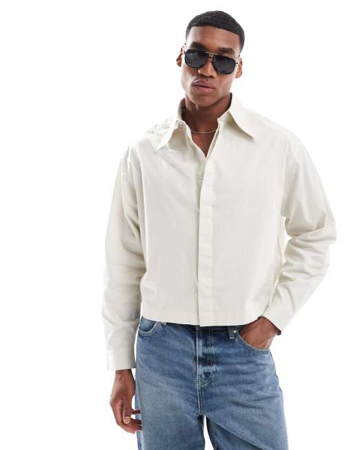 The Mod Boxy Collared Cropped Poplin Shirt