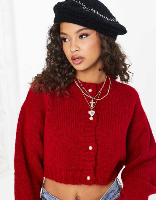 Asos clearance red cardigan