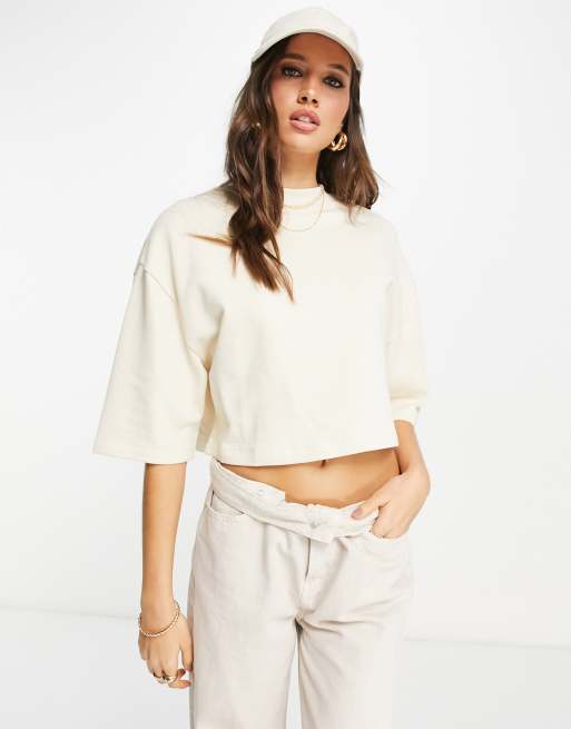 Cropped short sleeve outlet sweater