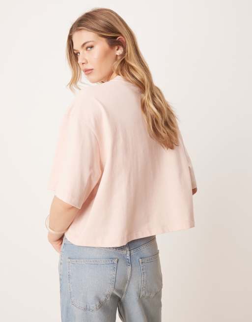 ASOS DESIGN boxy cropped t-shirt in dusky pink