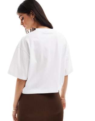 ASOS DESIGN boxy cropped t-shirt in white