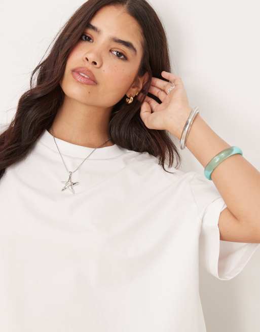 ASOS DESIGN boxy cropped t-shirt in white