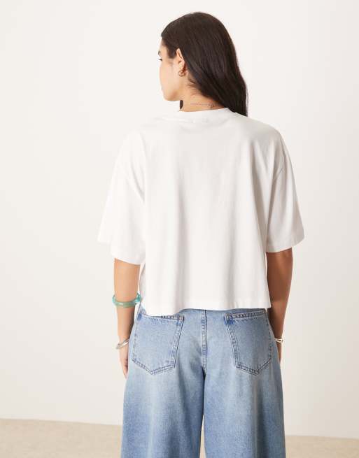 ASOS DESIGN boxy cropped t-shirt in white