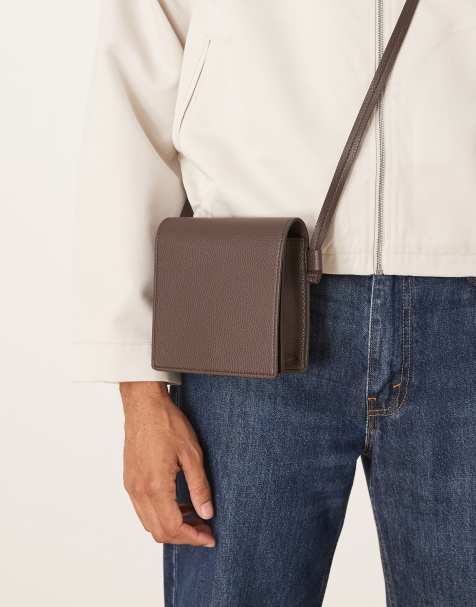 ASOS DESIGN boxy cross body bag in brown - view 1