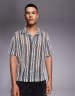 トップス evisen STRIPE CROCHET SHIRT - BLACK STRIPE CROCHET SHIRT - BLACK – Evisen Skateboards ゑ