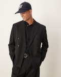 [ASOS DESIGN] ASOS DESIGN boxy double breasted suit jacket in black Chest 44 Regular BLACK